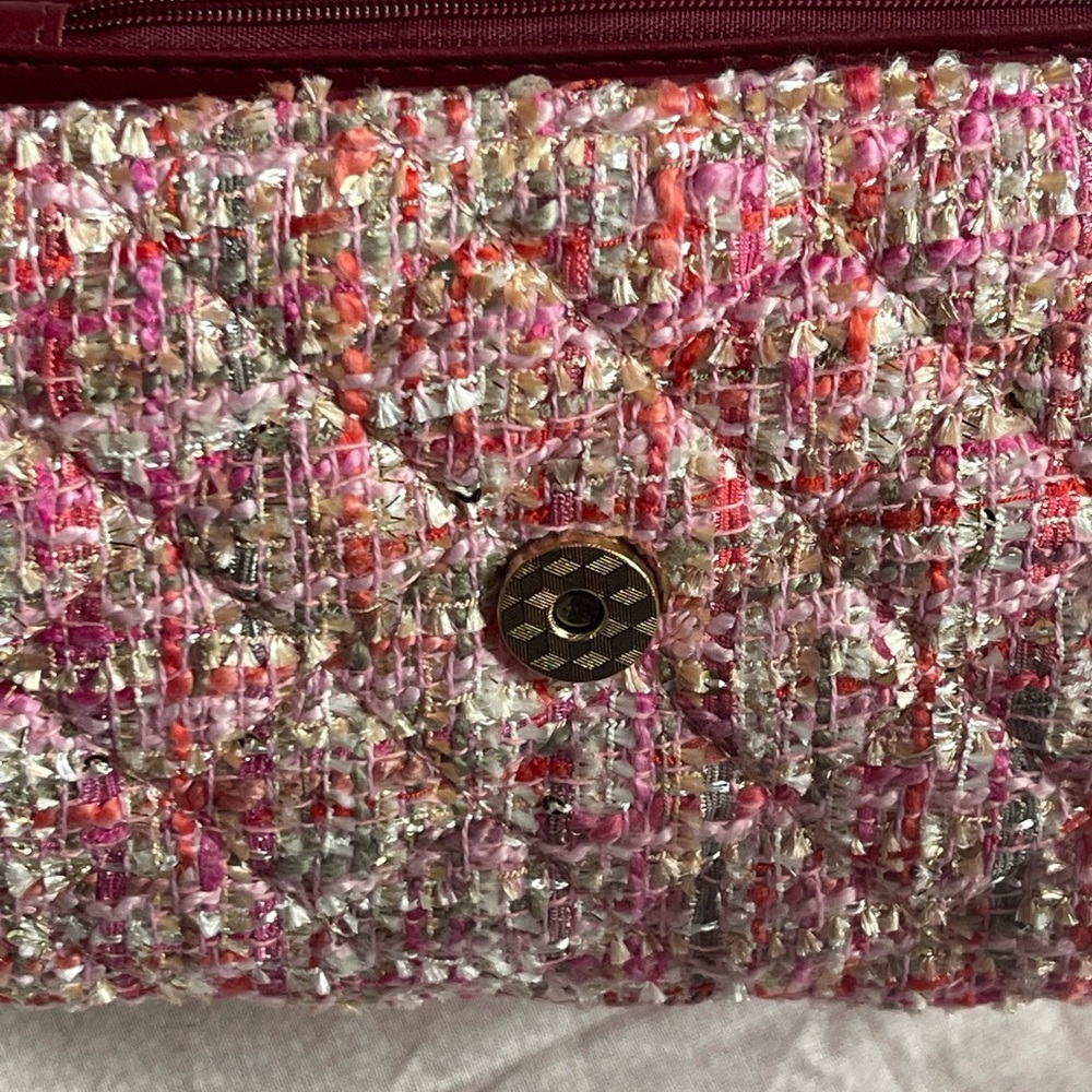 NWOT Chic Pink Tweed crossbody or shoulder Women's Bag - Picture 5 of 9